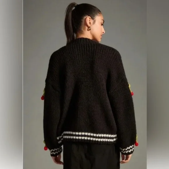 Anthropologie Maeve Black Varsity Cardigan Sweater with 3D Cherry
O/S NWOT - Picture 2 of 12